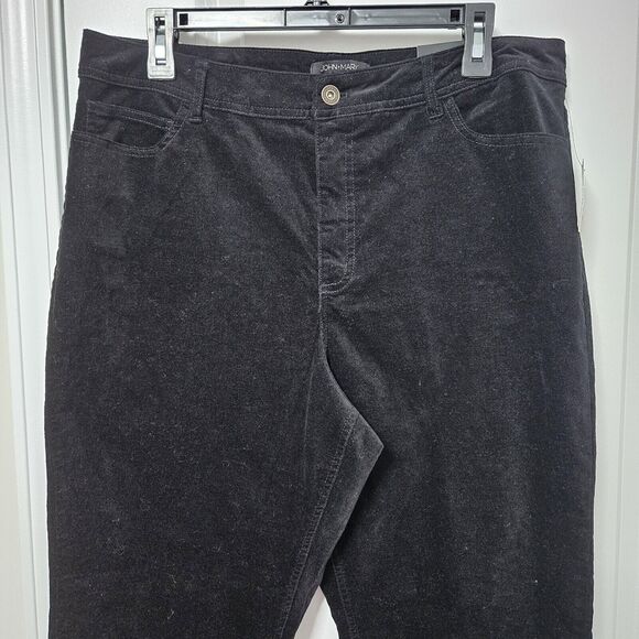 John Mark Velvet Skinny Jeans Women's 14W (34x27.5) Black Velour Straight NWT - Picture 4 of 9